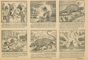 Le savant Diplodocus au milieu d'un combat de sauriens (août 1912)...